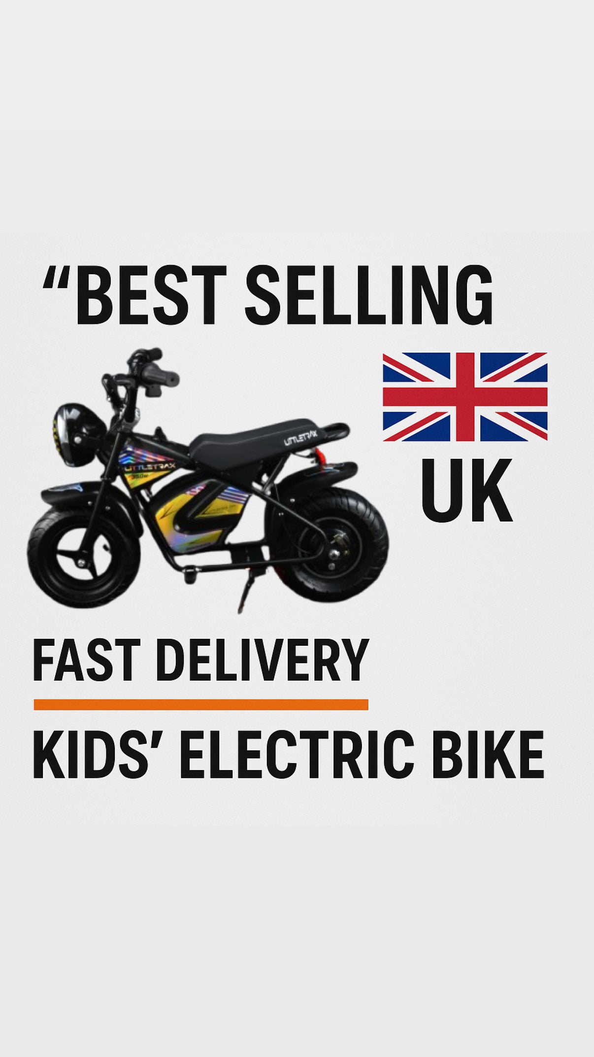 NEW LittleTrax Kids Electric Monkey Bike 350w Dirt bike ride on toy similar to 50cc off road bike